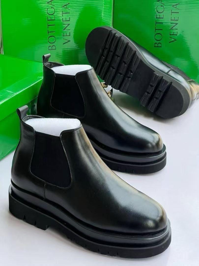Black Leather Chelsea Boot